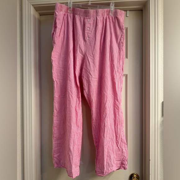 Old Navy Poplin Pajama pant size XL pink/white stripe - Picture 1 of 5